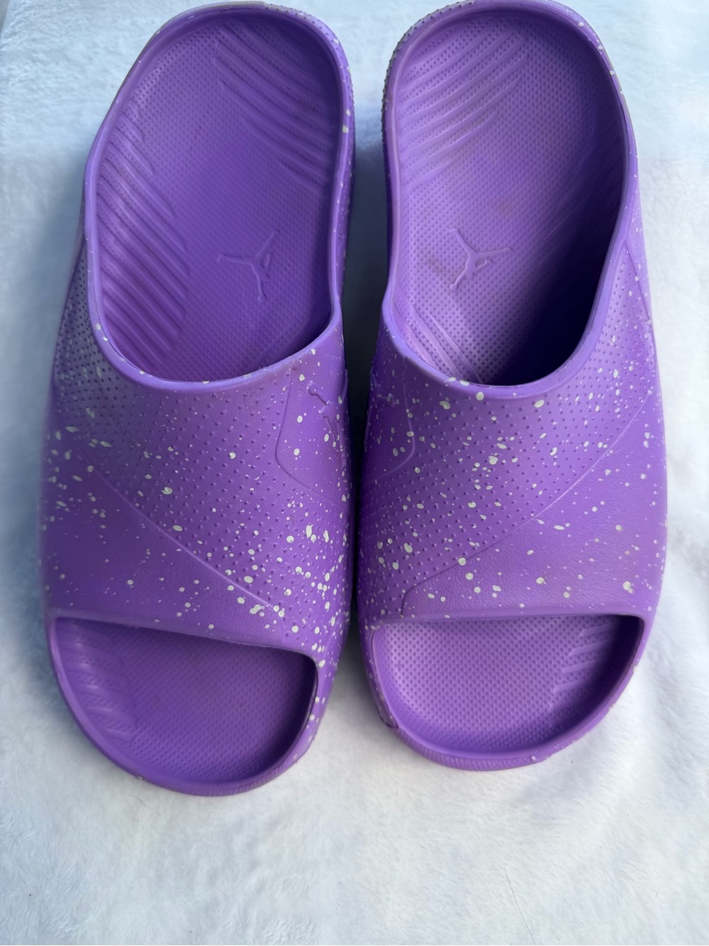 Nike Jordan Post Slide Purple Speckled Splatter Womens Foam Sandals Size 8